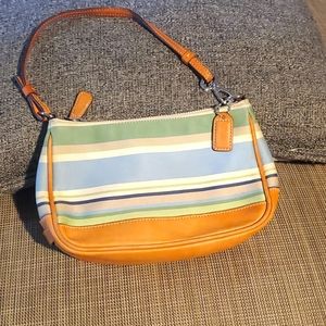 PRELOVED Coach Multicolor Striped Mini Handbag/Wristlet